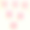 Lot 6 boutons acryliques : champignon rose/blanc 15mm