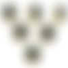 Lot 6 boutons acryliques : coccinelle noire/creme 17*16mm