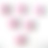 Lot 6 boutons acryliques : ananas rose clair 18*11mm