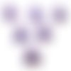Lot 6 boutons acryliques : velo mauve 16*14mm