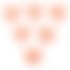Lot 6 boutons bois : papillon orange 17*10mm