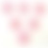 Lot 6 boutons bois : fleur marguerite rose 20mm