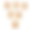 Lot 6 boutons bois : etoile motif fleur 17mm (03)