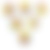 Lot 6 boutons bois : rond arc en ciel 15mm (02)