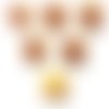Lot 6 boutons bois : rond motif chouette 15mm (02)