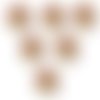 Lot 6 boutons bois : champignon 23*22mm (17)