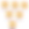 Lot 6 boutons bois : rond motif chat 15mm (10)
