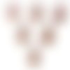 Lot 6 boutons bois : rond motif chat 15mm (06)
