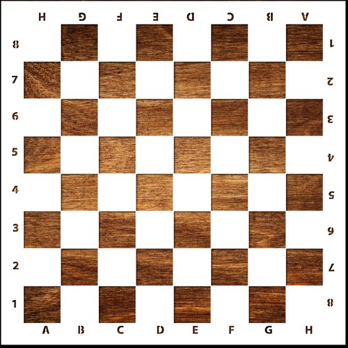 Pochoir 30 x 30 cmr en plastique mylar : plateau jeu d'echecs