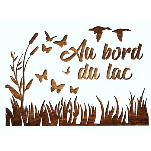 Pochoir a4 21 x 29,7 cm  en plastique mylar : au bord du lac