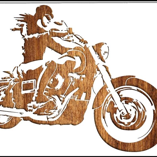 Pochoir a4 21*29,7 cm en plastique mylar : motard free rider