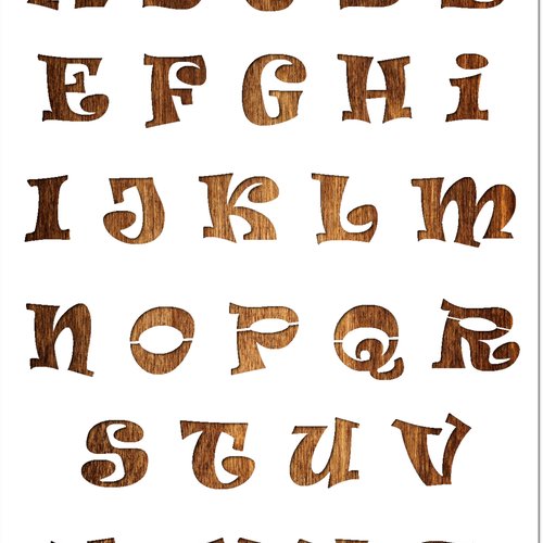 Pochoir a4 en plastique mylar alphabet lettre typo ravie 30 mm