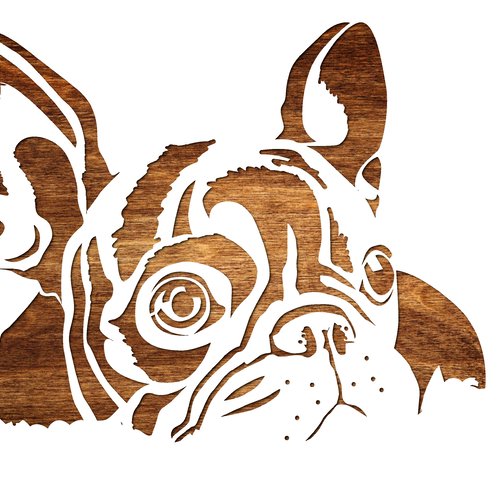 Pochoir a4 en plastique mylar chien bouledogue francais