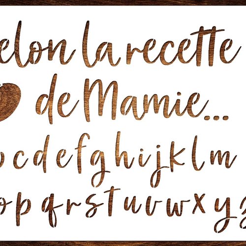 Pochoir a4 en plastique mylar cuisine recette alphabet lettre 15 mm