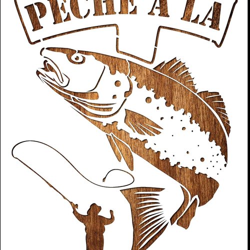 Pochoir a4 en plastique mylar pêche à la truite