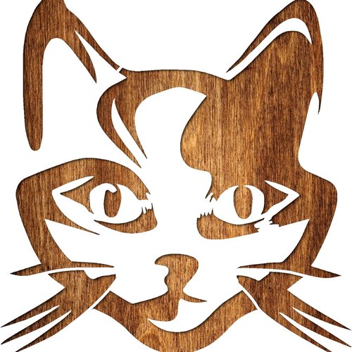 Pochoir en plastique mylar 21*21cm  tête de chat stylisé