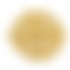 Lot 25 perles acryliques : rondes plates motif fleur dorée 10*4mm