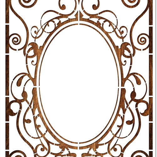 Pochoir en plastique mylar  21 * 29,7 cm : cadre baroque ovale