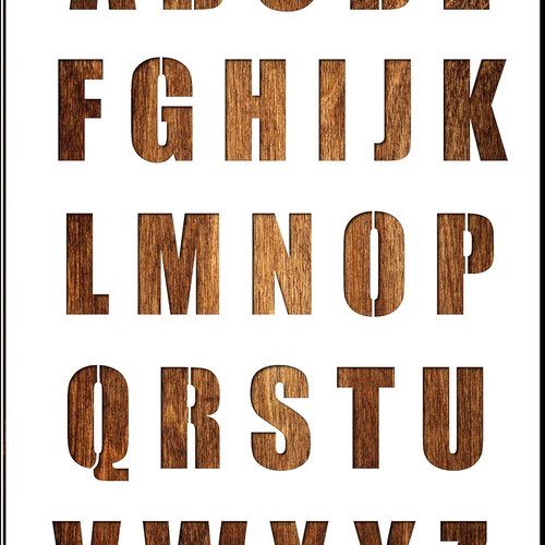 Pochoir lettre a4 en plastique mylar alphabet lettre impact 40 mm
