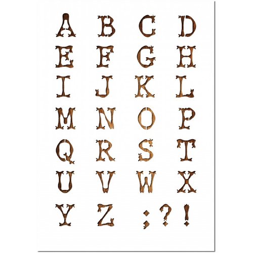 Pochoir lettre a4 en plastique mylar alphabet racine 30 mm