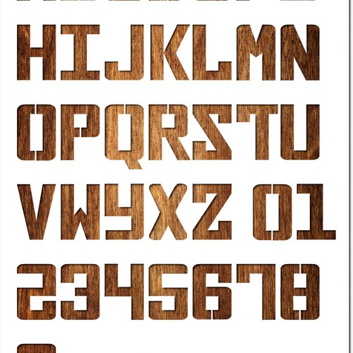Pochoir lettre a4 en plastique mylar alphabet russian 33 mm