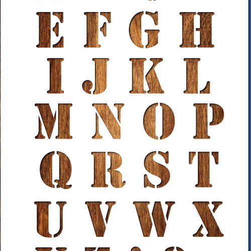 Pochoir lettre a4 en plastique mylar alphabet style stencil bold 30 mm