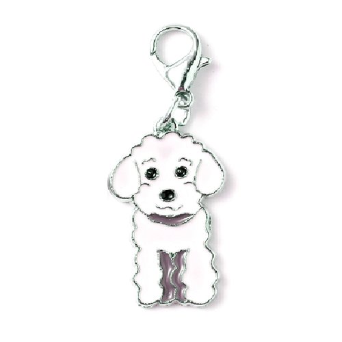 Breloque  metal argente : chien avec bélière 29*16mm (18)