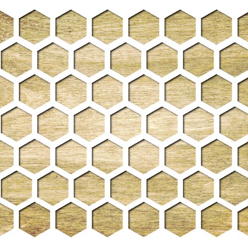 Pochoir en plastique mylar 21 * 14,8 cm  motif hexagonale