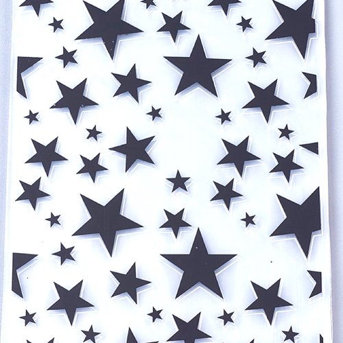 Classeur d'embossage plastique : motif étoile 14*10cm (01)