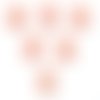 Lot 6 boutons bois : carré motif fleur 15mm (45)