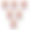Lot 6 boutons bois : carré motif coeur 15mm (01)