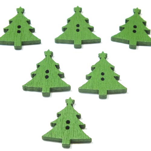 Lot 6 boutons bois : sapin 24*21mm (17)