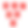 Lot 6 boutons bois : etoile rouge 17mm (01)