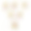Lot 6 boutons bois : rond motif coeur 15mm (11)