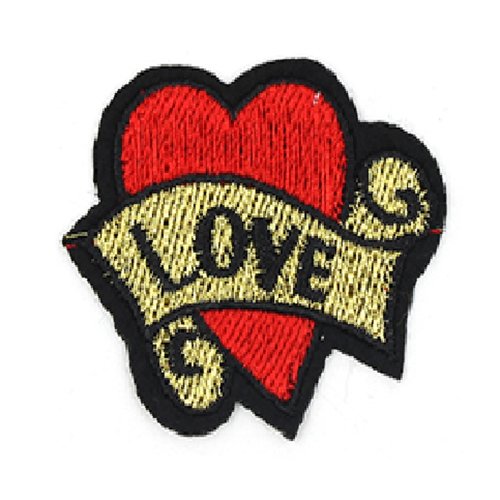 Applique tissu thermocollant : coeur 5*5cm (03)