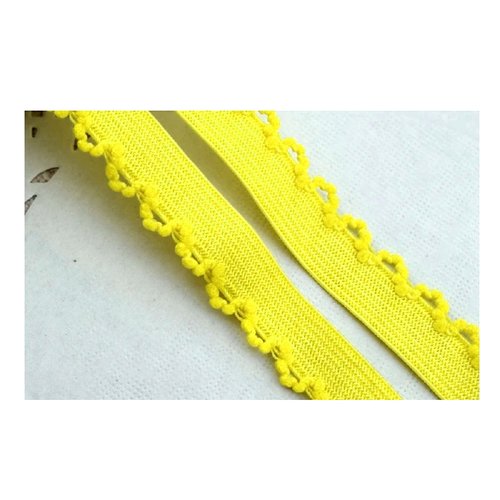 Elastique 2 metres : nylon jaune largeur 9mm (01)