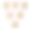 Lot 6 boutons acryliques : chapeau rose/jaune 19*17mm
