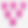 Lot 6 boutons acryliques : noeud papillon rose fonçé 17*14mm (02)