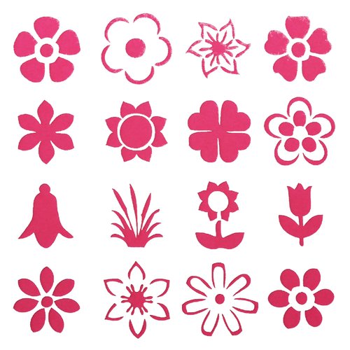 Pochoir plastique 13*13cm : fleurs (101)