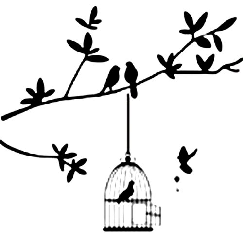 Pochoir plastique 23*23cm :oiseaux (07)