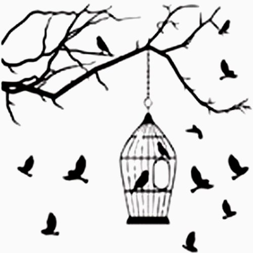 Pochoir plastique 23*23cm :oiseaux (09)