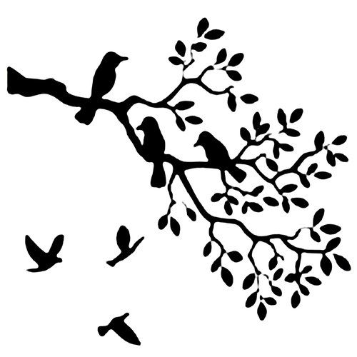 Pochoir plastique 23*23cm :oiseaux (12)