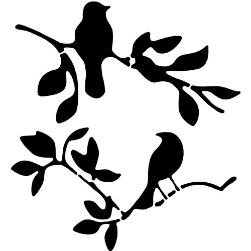 Pochoir plastique 23*23cm :oiseaux (14)