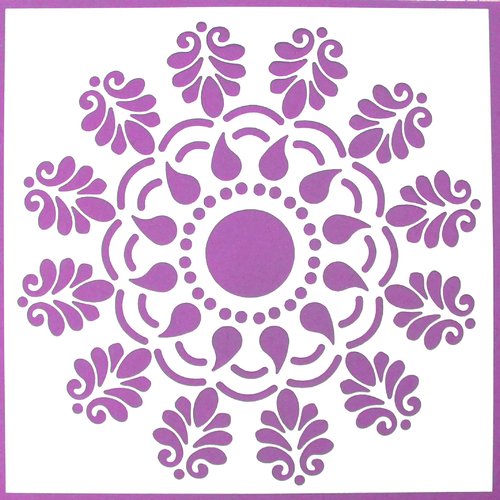 Pochoir plastique 20*20cm : motif fleur (40)