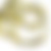 Perles verres : 100 rondes jaune/blanc rayures noires 6mm