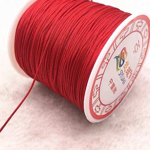 Cordon nylon : rouge longueur 10m diametre 0.5mm