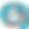 Perles verres : 50 rondes marbrées bleu/rouge/blanc 4mm (27)