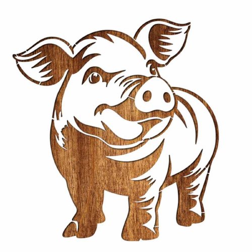 Pochoir plastique mylar cochon heureux  21*21cm