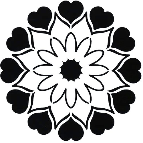 Pochoir plastique 13*13cm : motif fleur (41)