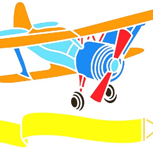 Pochoir plastique 30*21cm : aéroplane (02)